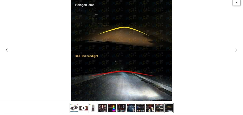 Kit de faros LED RCP Super Bright HB4 9006 bombilla haz alto bajo blanco 40000LM Foto 3 de 4