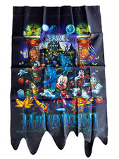 Disney Parks Halloween Banner Flag Haunted Mansion 41"x26" Mickey Donald Goofy