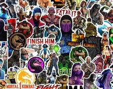 25/50 Mortal Kombat Sticker Pack - Waterproof Vinyl - Scorpion Sub-Zero