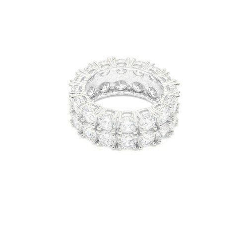 Men's 8mm 2 Row Tennis Ring Solid 925 Sterling Silver Round Cut CZ