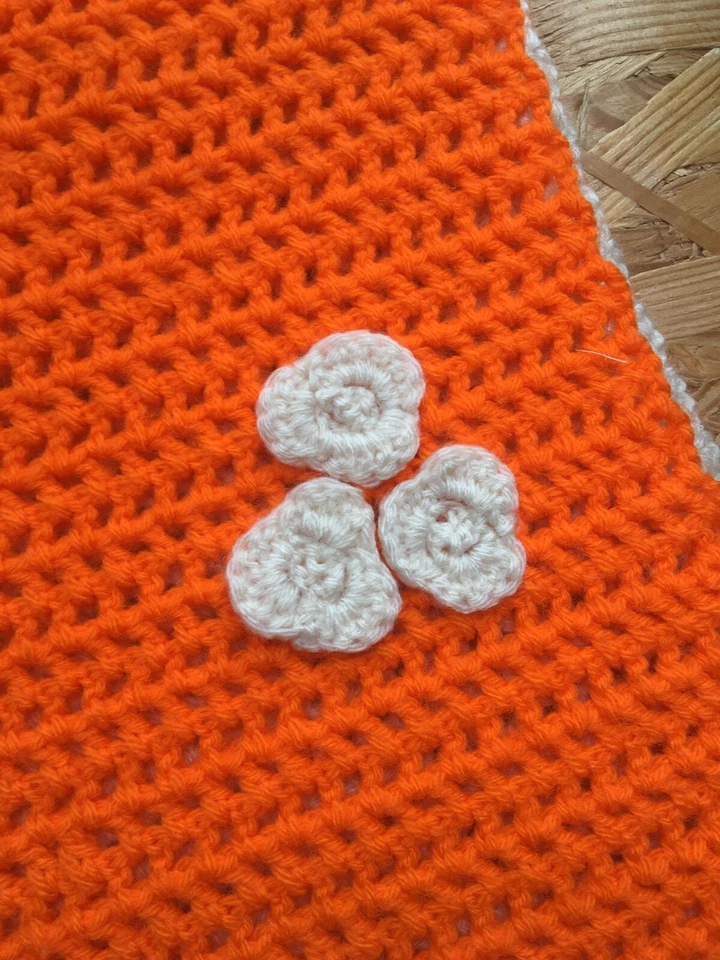 Superbe couverture Année 70 Vintage en Laine pour Bébé - Photo 2/4