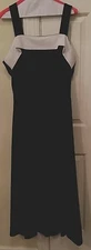 Women's Long Black Dress w/White Trim Size 4, concerts, recitals, choirs, etc.