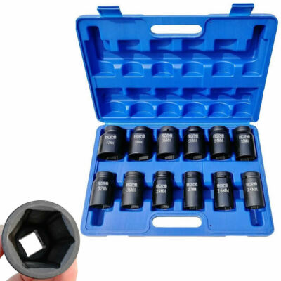 12-Piece 3/4" Drive Deep Impact Socket Set 24-41mm - Long Reach For HGV & Heavy Duty