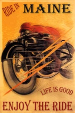Motorcycle Bike Enjoy The Ride in Maine Tourism Travel Vintage Poster FREE SH