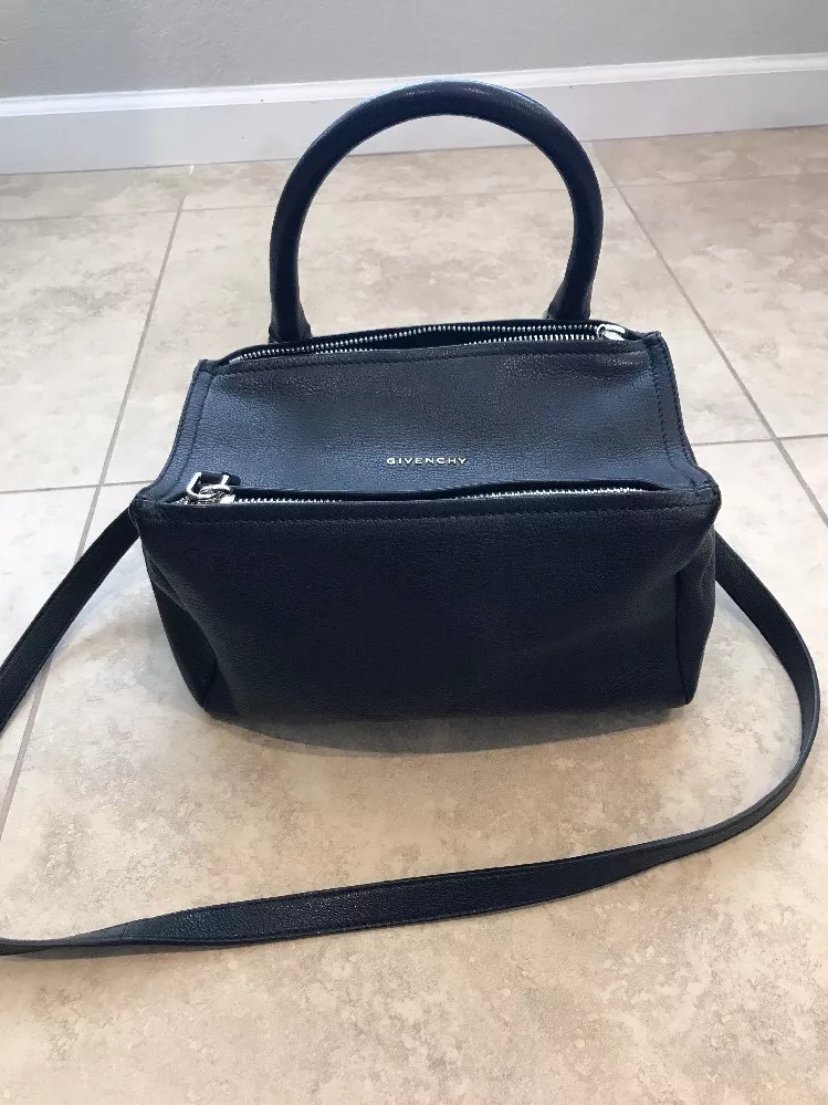 Givenchy Pandora Shoulder Bag in Blue Grained Leather