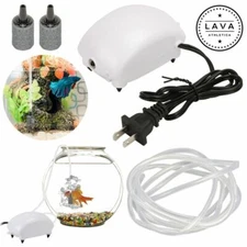 Aquarium Mini Bubble Air Stone Aerator Fish Tank Silent Hydroponic Oxygen Pump