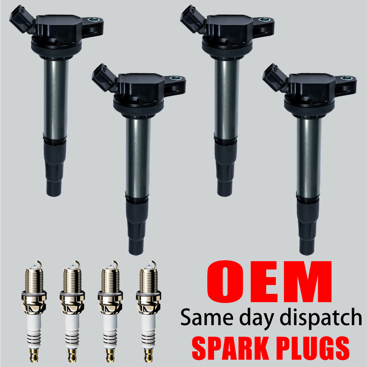 4X Ignition Coil OEM  4X Iridium Spark Plug For Toyota Corolla Prius 1.8L UF596