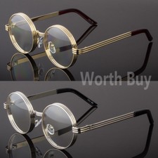 Men Women Clear Round Steampunk Retro Fashion Eye Glasses Hipster Frame Designer