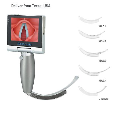 #ad US Delivery Video Laryngoscope with disposable blades MAC1 2 3 4 D blade $399.00