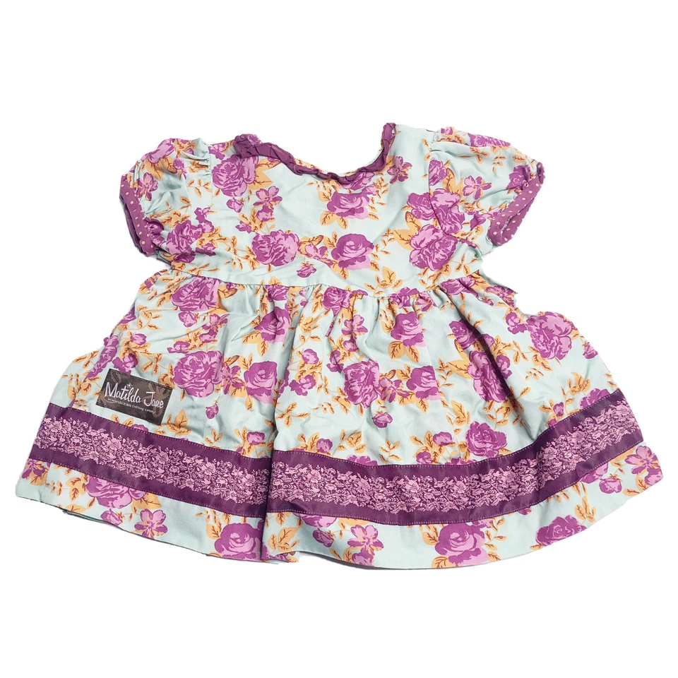 Blusa Top Matilda Jane Niñas Lila Ramo Envolvente Talla 4 Floral Volantes Campo Secreto Foto 2 de 4