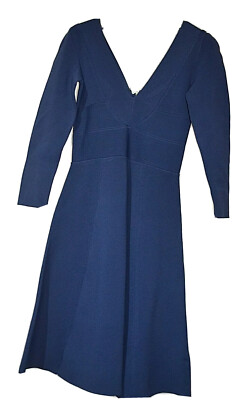 REISS ~LONDON SMART BLUE FIT & FLARE KNEEL LENGTH KNIT DRESS: S | eBay