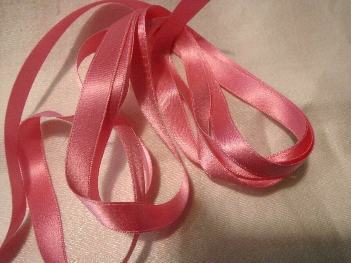 2 Pink Silk Satin Ribbon