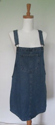 OVERALL Mini Skirt PINAFORE Dress Bib n Brace Blue DENIM