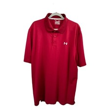 Under Armour Heatgear - Short Sleeve Polo Shirt - Men's XL Loose - Red