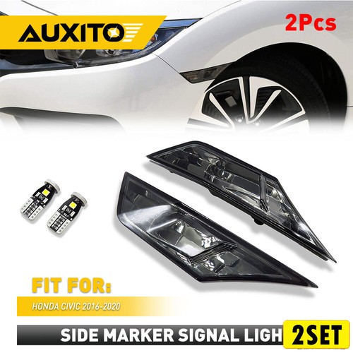 Smoke Bumper Front Side Light Marker Puddle Bulbs For 2016-2020 Honda Civic All - 第 22/22 張圖片