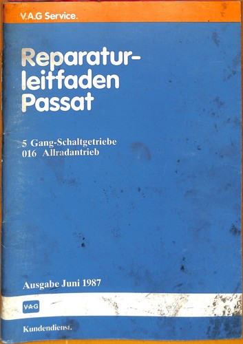 VW Reparaturleitfaden Passat 32b 5 Gang Schaltgetriebe Getriebe Allradantrieb 16