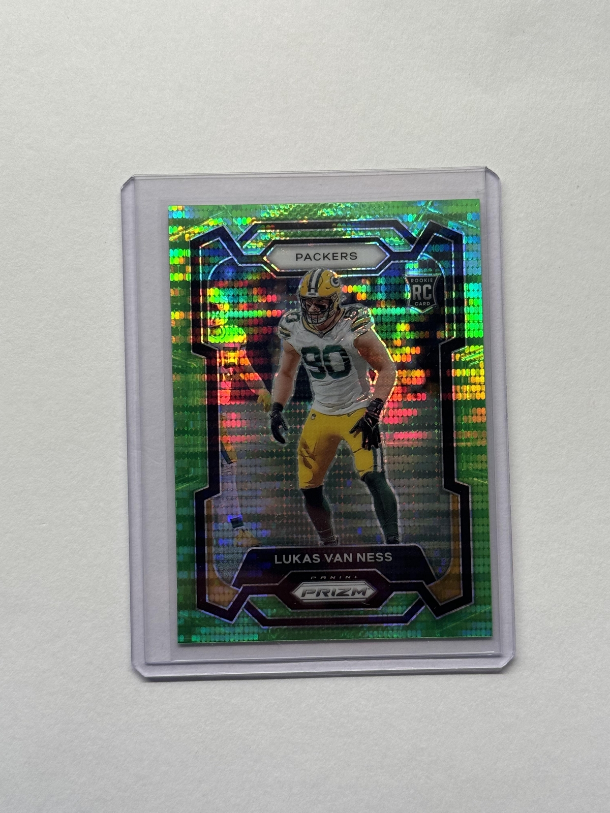 2023 Panini Prizm Lukas Van Ness Neon Green Pulsar Green Bay Packers #336