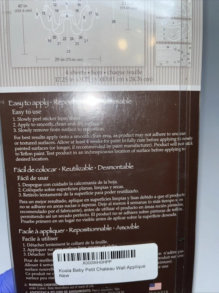 Araña de arte de pared Koala Baby pelar y pegar rosa 34 piezas 4 hojas NUEVO Foto 4 de 4