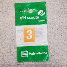 Girl Scouts & Girl Guides Iron-On Numeral 3 Daisy Patch - Made in USA