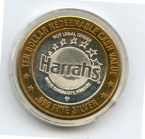 10.00 Silver Strike from the Harrahs Casino Kansas City Missouri .999 Riverboat