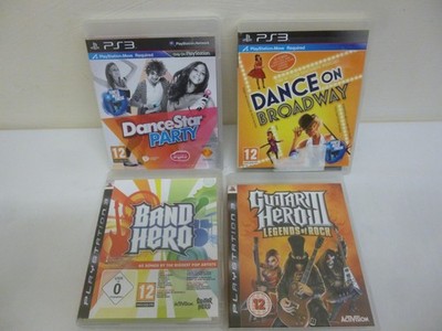 4 PS3 Spiele Guitar Hero 3 / Band Hero / Dance Star Party / Broadway,