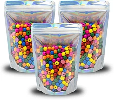 100 Pcs Iridescent Resealable Mylar Bags - 5X7 Inch Ziplock Heat Sealable Stand 