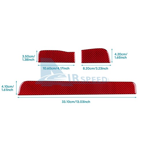 3Pcs Dashboard Trim Stickers Fit For Mercedes Benz SLK 2004-10 RED Carbon Fiber - Picture 2 of 9