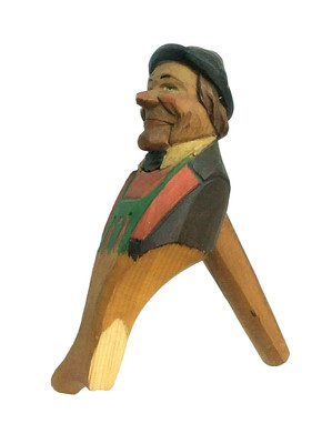Hand Carved Painted Gentleman German Bavarian Puppet Toy Hinged Nutcracker