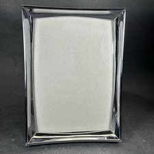 Chrome Silver Curving Edge Picture Frame Holds 6" x 4" Photo Weighs over 1 lb.