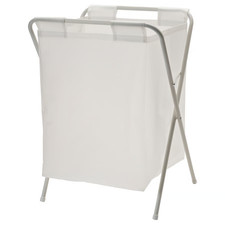 IKEA JALL Laundry Bag with Stand White Foldable & Space-Saving Basket bin 50L