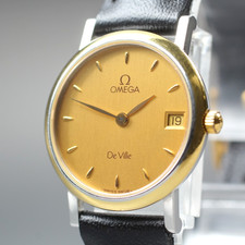 [Exc+5] Orologio da donna vintage 1993 OMEGA De Ville Cal.1379 quarzo oro...