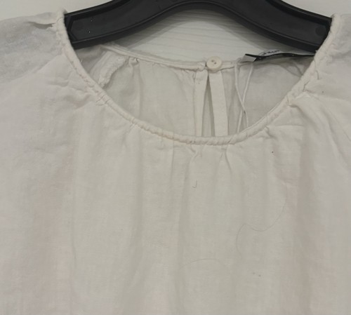 Blusa manga larga Bershka $48 mezcla de lino cintura elástica recortada espalda talla M - Imagen 6 de 9