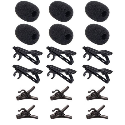 ALEKOR 6 Pieces Lavalier Microphone Metal Tie Clips, 6 6 Pack, Black 