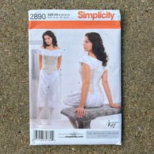 Simplicity Size 8-14 Victorian Museum Drawers Chemise Corset Pattern 2890 Uncut
