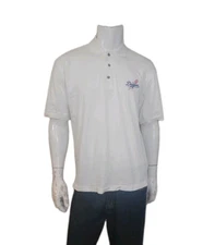 Vintage True Fan Los Angeles Dodgers Baseball MLB White Polo Shirt Men's Size L