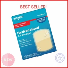 Amazon Basic Care Advanced Fast Healing Hydrocolloid Gel Bandages, Large Wound D