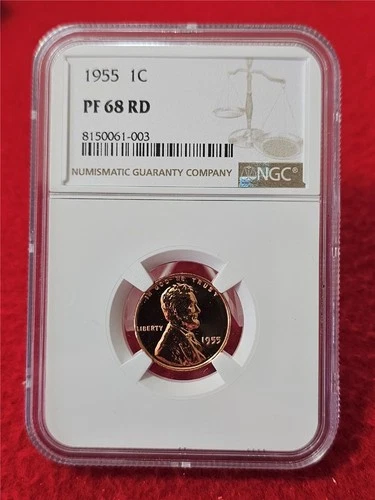 1955 LINCOLN WHEAT BACK PENNY    NGC PF 68 RD                           #T0605