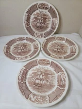 Set of 4 DINNER PLATES FAIR WINDS FRIENDSHIP OF SALEM by Alfred Meakin 10.5"