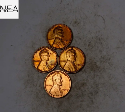 (4) 1929 Lincoln Wheat Penny Cent Set/Lot ~ AU/Uncirculated ~ 4 Coins ~ ZWL31