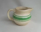 Hull Beehive Green Stripe Yellowware Small Ball Pitcher/Jug.