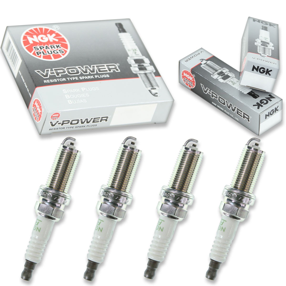 4pcs 02-05 Yamaha LF225 NGK V-Power Spark Plugs 225 HP Kit Set Engine ob