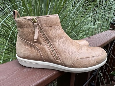 Vionic Lois Ankle Boots Booties Shoes Womens Size 10 Tan Leather Ortho