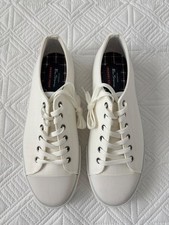 Ben Sherman Dorset Lo Men's White Canvas Sneaker Memory Foam Comfort Insole NIB