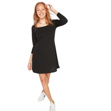 Old Navy Women's Scoop Neck Fit & Flare Rib-Knit Long Sleeve Mini Dress