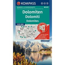 Italy Dolomites Alps Kompass 672 4 map set: walking hiking cycling skiing 1:35K