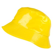 Waterproof Vinyl Bucket Rain Hat 16-Yellow