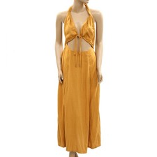 Free People Backless Maxi Long Dress Smocked Beach Resort M NEW 285007