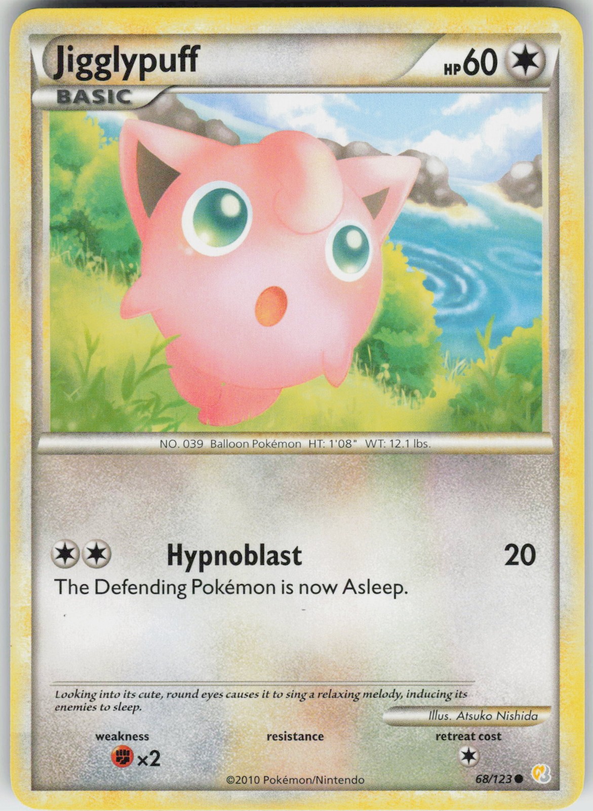 Pokemon Jigglypuff 68/123 HeartGold SoulSilver Common NM