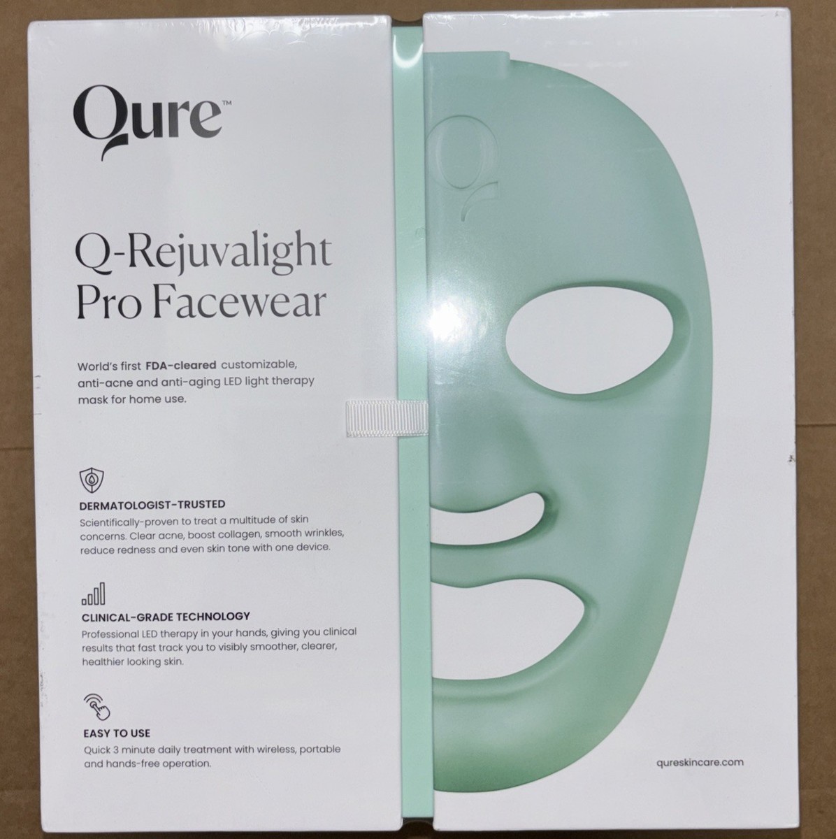Qure Q-Rejuvalight Pro Facewear Red Light Therapy LED Mask 5 Modes