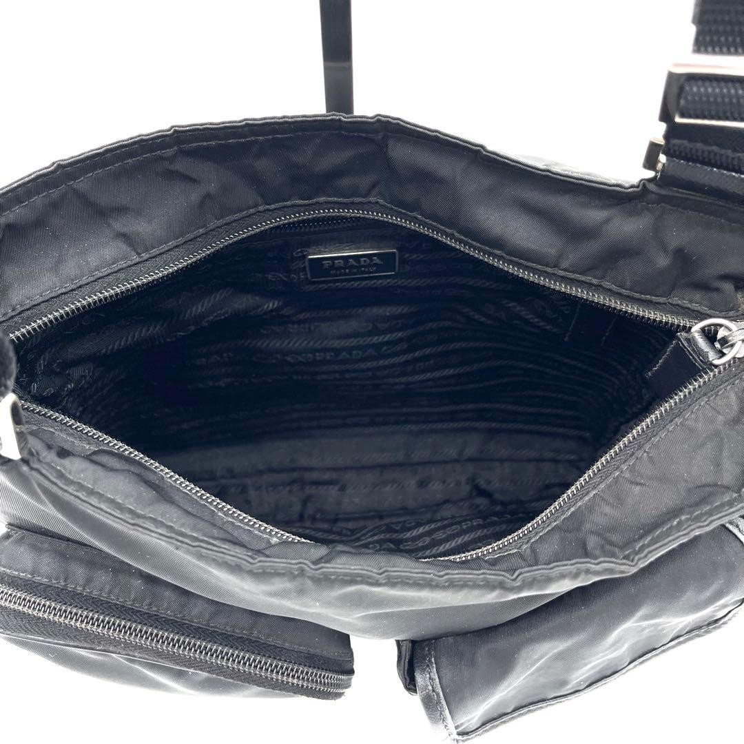 PRADA Nylon Leather Crossbody Shoulder Bag Black Triangle Logo thumbnail 15